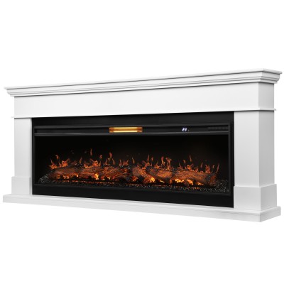 Каминокомплект: Очаг Royal Thermo Aurora RTFP/P-AR60LS, портал California 60 W, белый категории Каминокомплекты