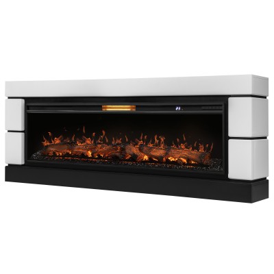 Каминокомплект: Очаг Royal Thermo Aurora RTFP/P-AR60LS, портал Moderno 60, белый категории Каминокомплекты