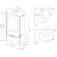 Печь-камин Lotus Jubilee 25 Indian Night without wood storage compartment door