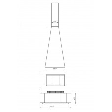 Центральный подвесной камин LOFT - 07/4