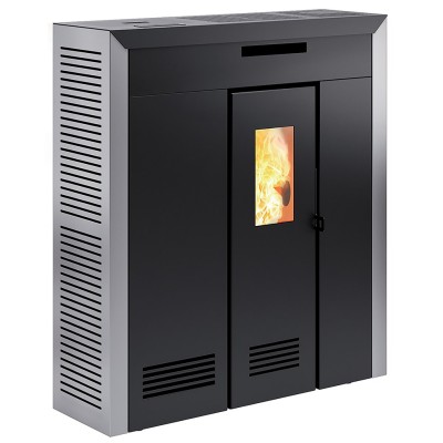 Печь-камин Invicta Daglan 9 Pellet Stove Серая с разводом тепла категории Печи Invicta на пеллетах