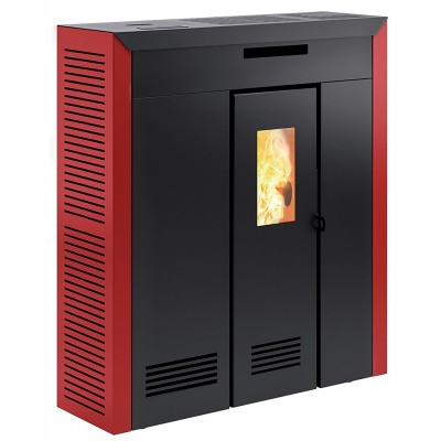 Печь-камин Invicta Daglan 9 Pellet Stove Красная с разводом тепла категории Печи Invicta на пеллетах