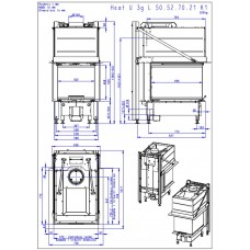 Каминная топка Romotop HEAT U3G L 50.52.70.21 трехсторонняя топка